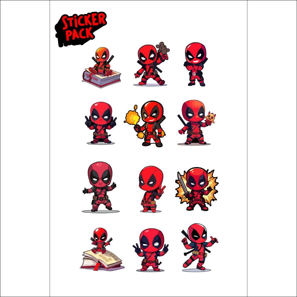 

STICKER PACK DEADPOOL BAHAN BERKUALITAS | stiker mobil motor dekorasi laptop dinding