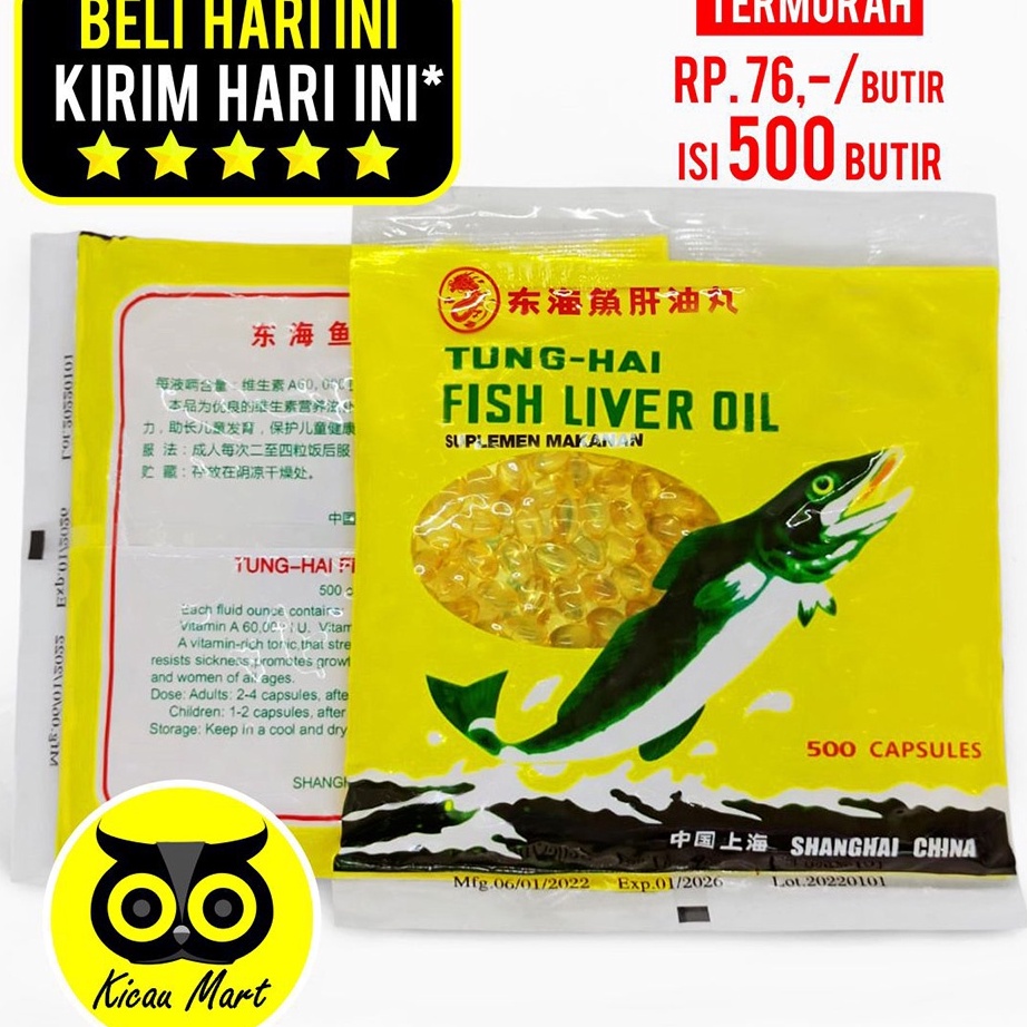 MINYAK IKAN UNTUK BULU KUCING ANJING HAMSTER BURUNG VITAMIN FISH LIVER OIL TUNGHAI TUNGHAI KBD6O