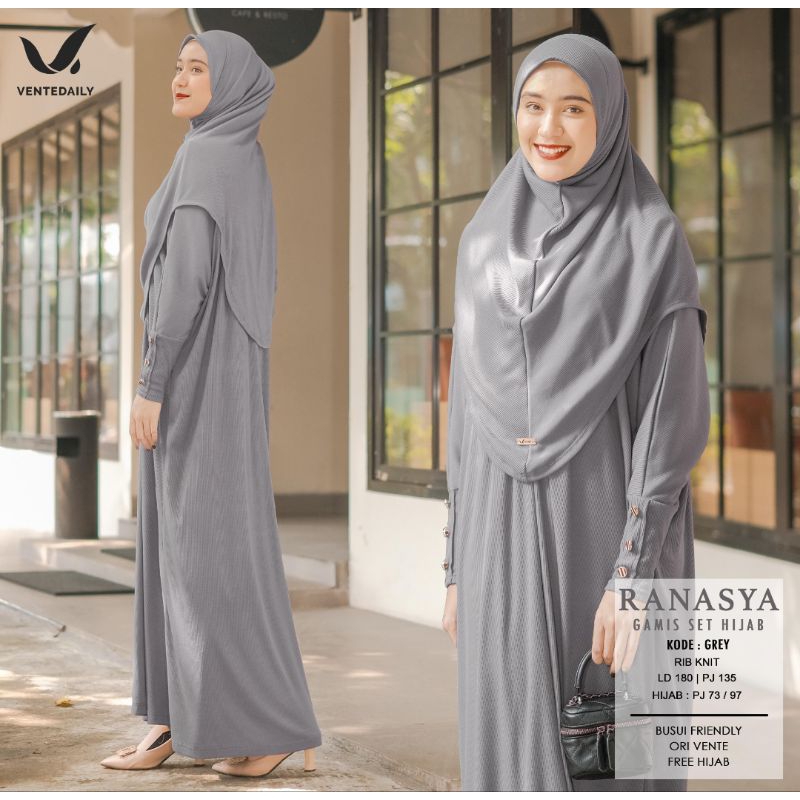 Ranasya Gamis Set Hijab Ori Vente Daily Ld Jumbo