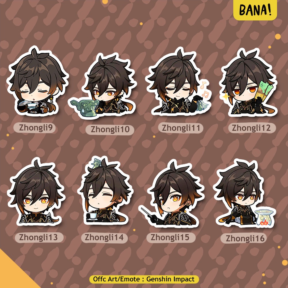 

Stiker Genshin Impact ZHONGLI Sticker Vinyl Waterproof Bijian | BANA
