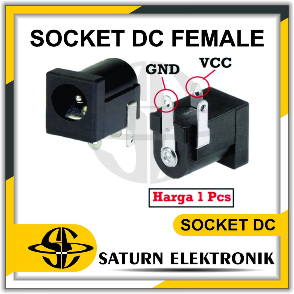 Socket DC Female 3P PCB Power Connector Soket 5.5x2.2mm