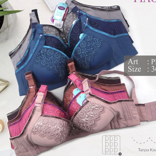 BRA PIAOLI JUMBO CUP C KAIT 3 MEWAH ELEGAN BH PIAOLI EMBOS MIX RENDA PREMIUM