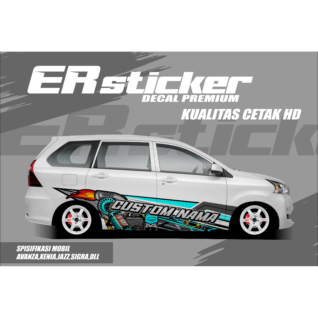 A17 AVX - DECAL THAILOK  MOBIL AVANZA XENIA SIGRA CALYA / FREE CUSTOM NAMA / STIKER MOBIL TERBARU VI