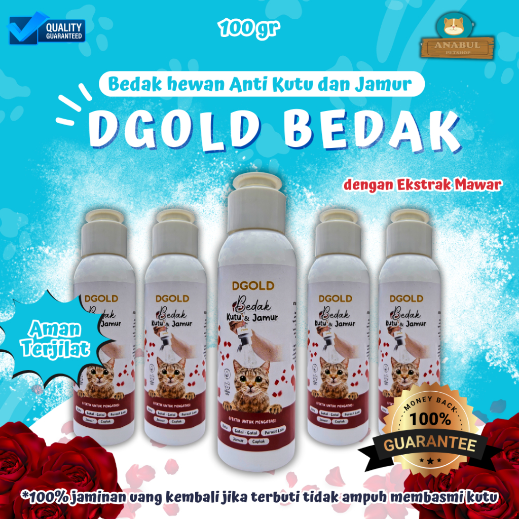 [GROSIR] OBAT KUTU KUCING AMPUH BEDAK ANTI KUTU JAMUR SCABIES  KUCING ANJING DGOLD EXTRACT MAWAR