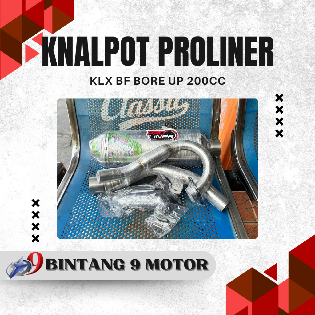 KNALPOT PROLINER KLX BF BORE UP 200CC-BINTANG SEMBILAN MOTOR
