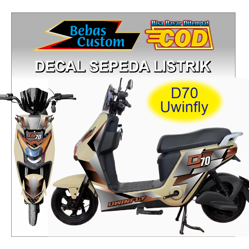 STIKER Uwinfly D70 Sepeda Listrik DECAL STRIPING SETIKER Merek Genio Selis Pacific United Viar Saige