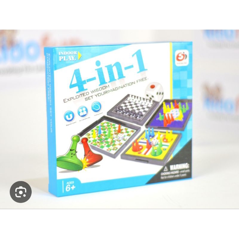 Mainan Papan magnet ular catur Ludo halma board game magnetic 4 in 1