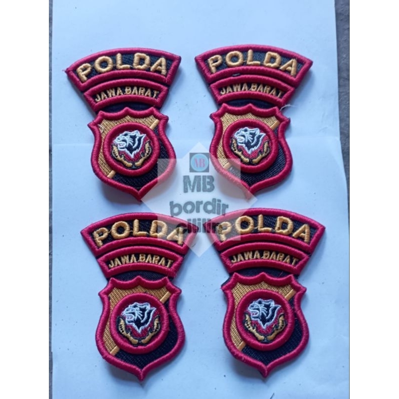 bordir logo POLDA JABAR timbul