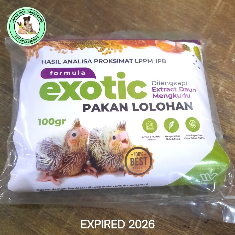 Exotic Pakan Bubur Burung Anakan Piyek Burung Lovebird Murai Kacer Anis Kenari Cucak Lolohan Spet