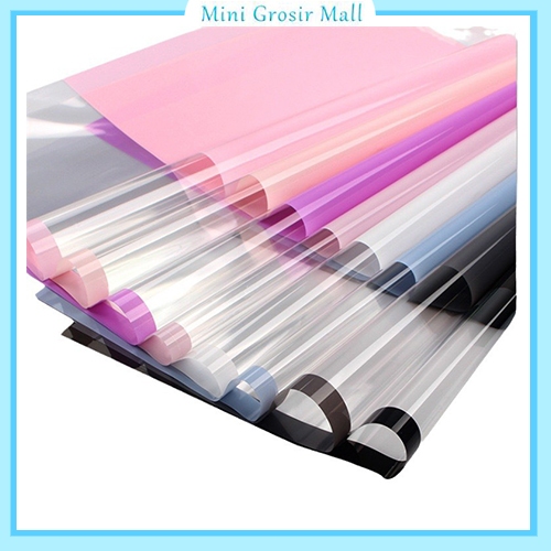 

20 Lembar Kertas Buket Cellophane Flower Wrapping Transparan List Line Waterproof Paper Color Frame KB6054