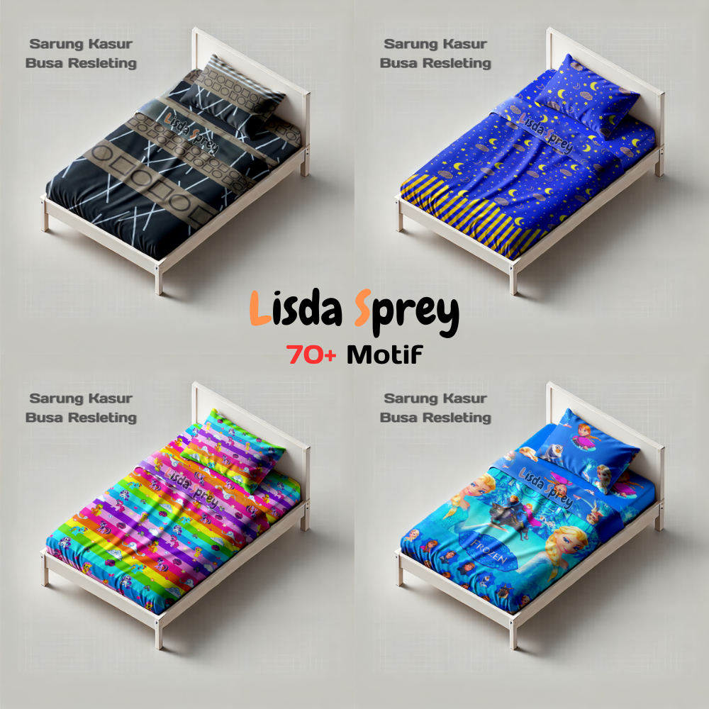 Sarung Kasur Busa Sprei Resleting 70x200x5 70x200x10 Single Size