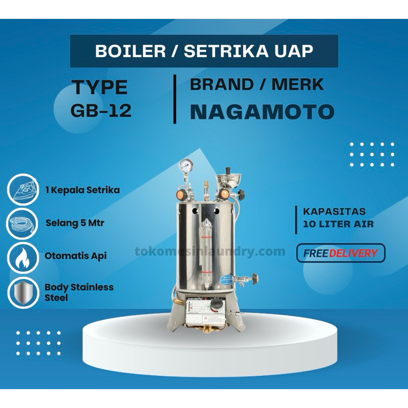Boiler Nagamoto 10 Liter GB12 Otomatis Kompor