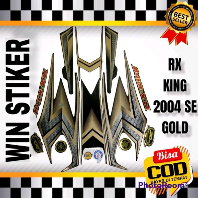striping stiker RX king 2004 SE gold, lis body sticker 2004 SE gold