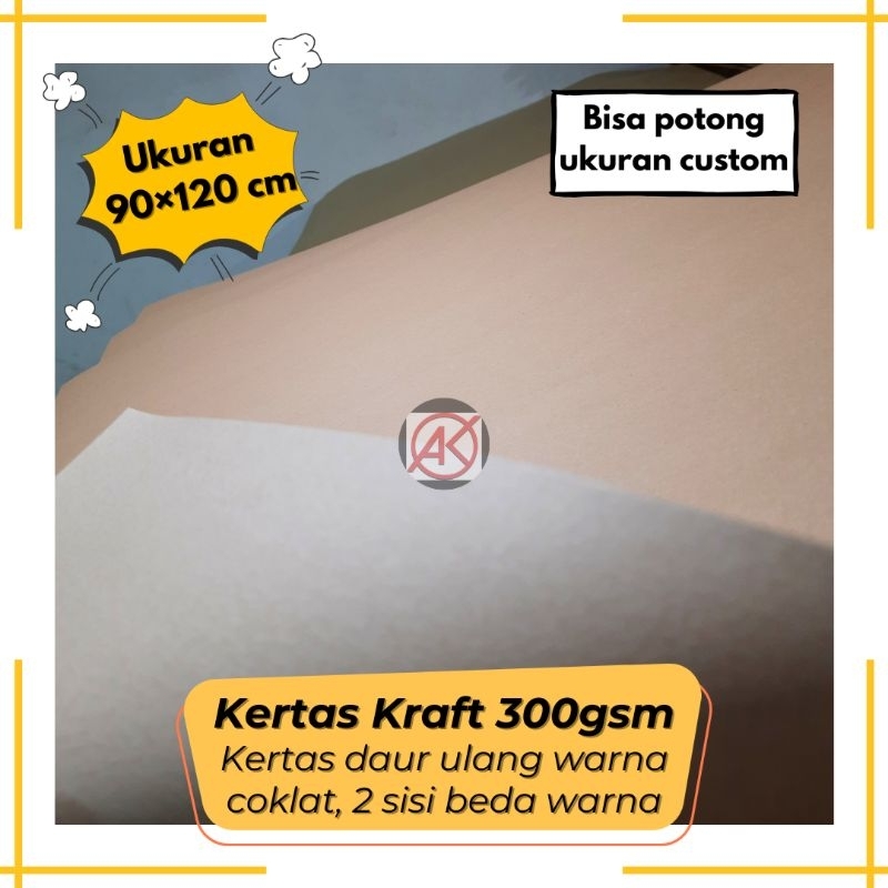

Kertas Kraft 300gsm | Kertas Paper Bag ukuran 90x120 cm (Bisa Potong Custom,Cek deskripsi)
