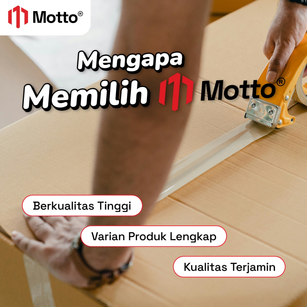 

Double Tape Kertas 6mm x 10 Meter - 1 Slop Isi 24 Pcs/Roll - Motto Tape