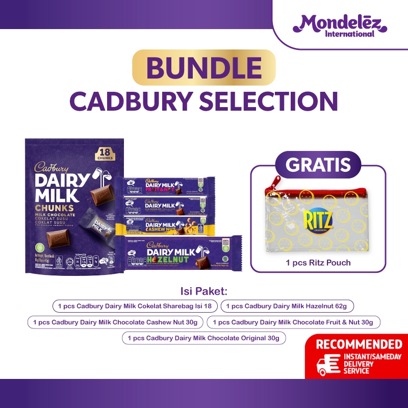 

[ BUNDLE CADBURY SELECTION ] - Paket Coklat Susu Kacang Dairy Manis Food Snack