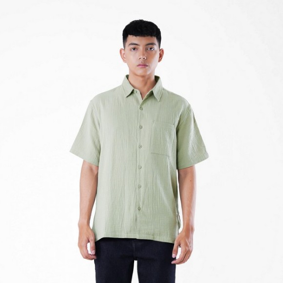 3Second Kemeja Crinkle Felix Lengan Pendek Relaxed Fit C030124