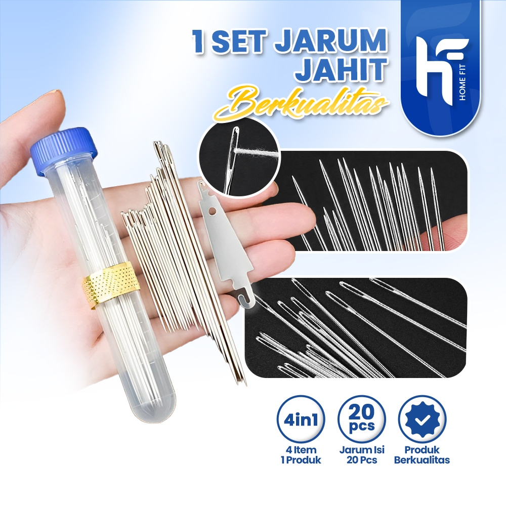 1set Jarum Jahit Jarum lubang besar Jahit Silang Jarum Rajut Benang Bordir 3in1