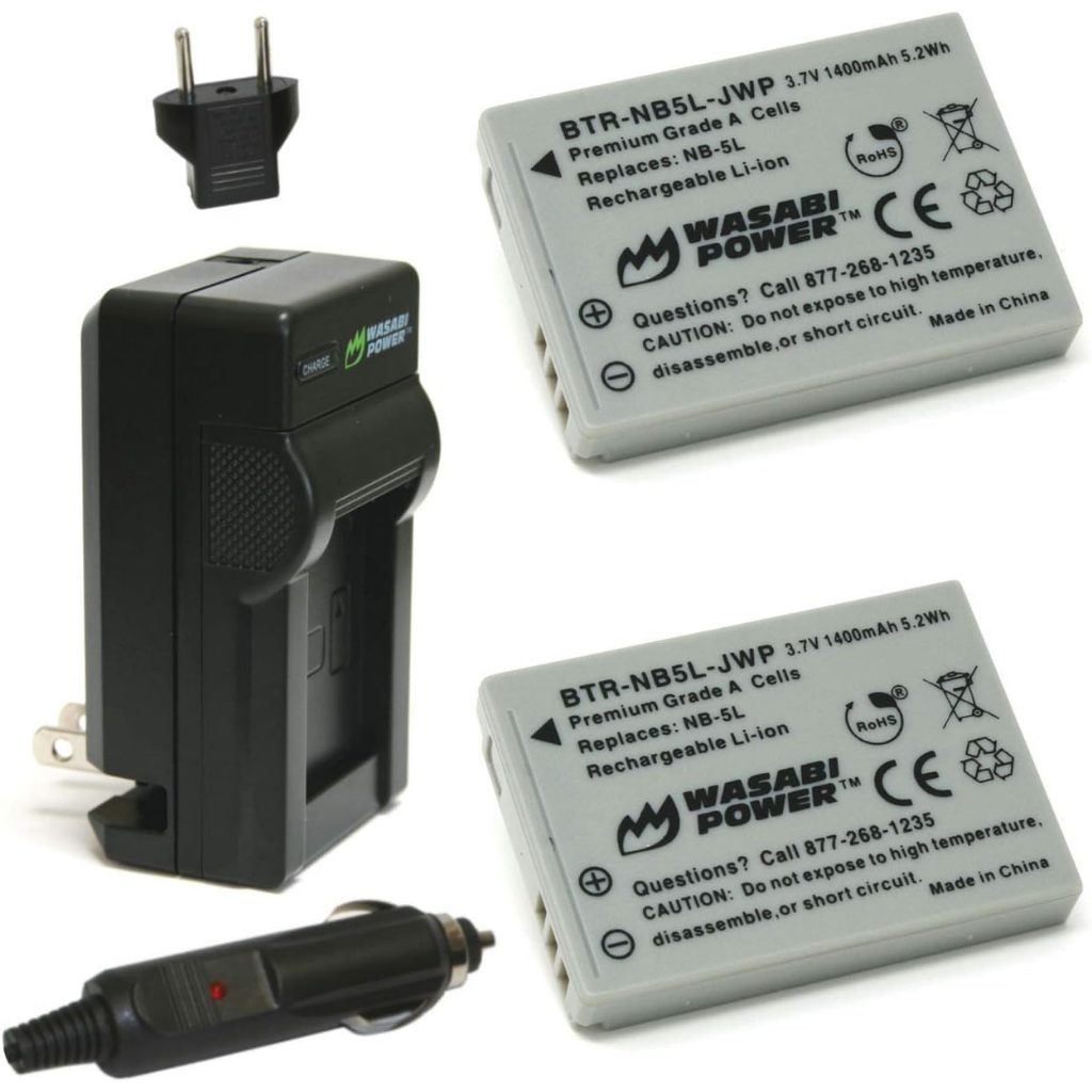 WASABI POWER Battery & Charger for Canon NB-5L NB5L Powershot S100 S110 SD700 SD790 SD800 SD850 SD87