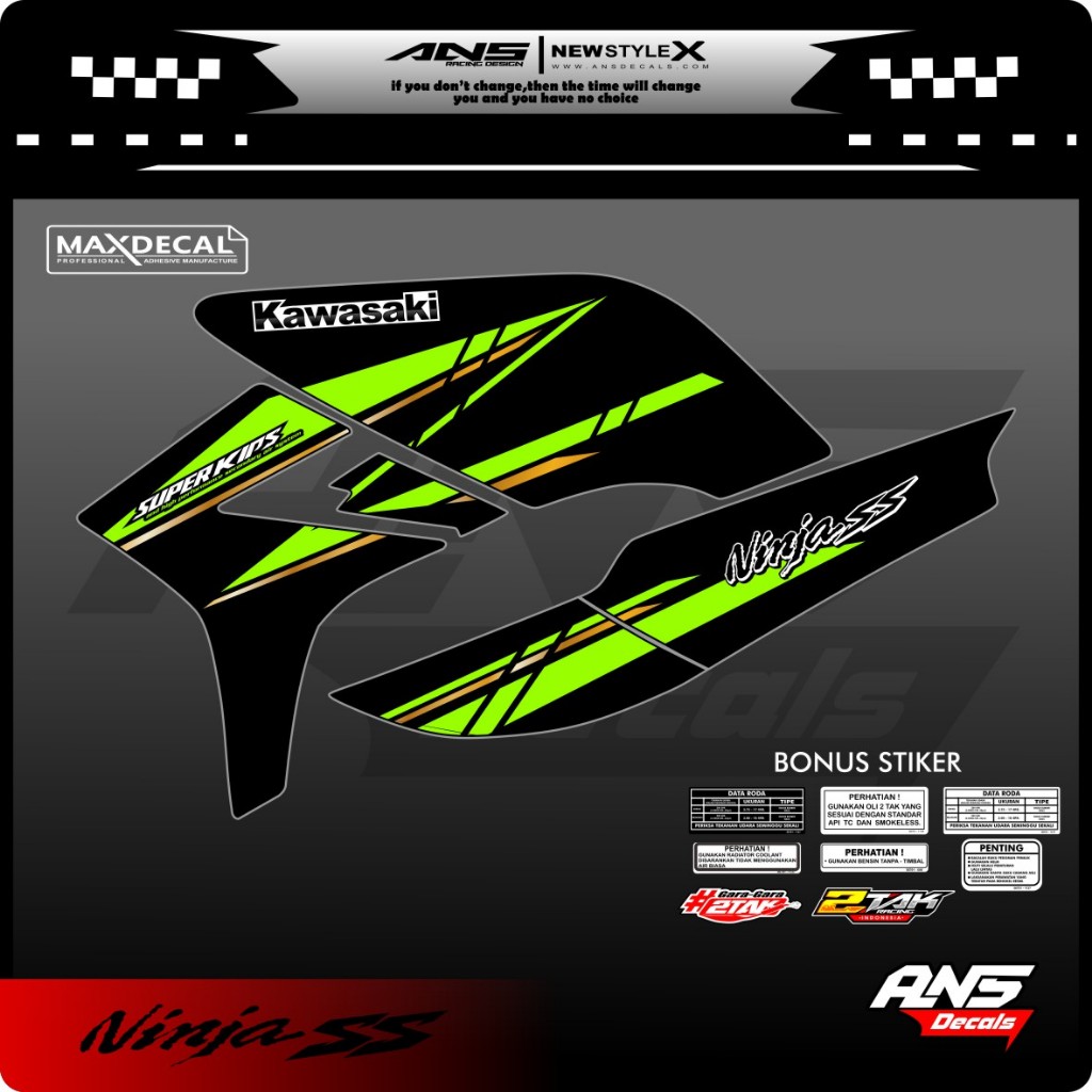 Striping Variasi NINJA SS Transparan Striping Ninja R NINJA SS ORIGINAL STRIPING MOTOR KAWASAKI NINJ