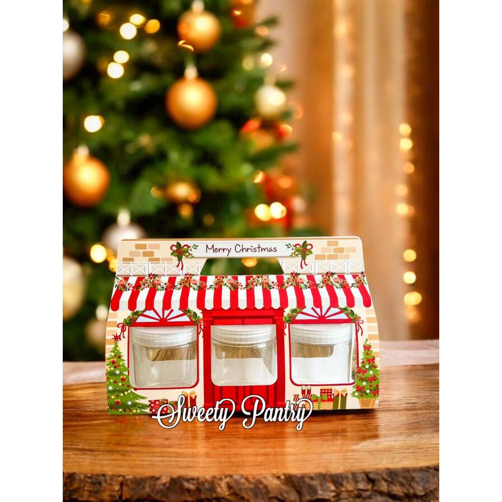 

10PCS - CHRISTMAS STORE - Box hampers natal kotak packaging Sleeve jar isi 3 uk 500-600 ml