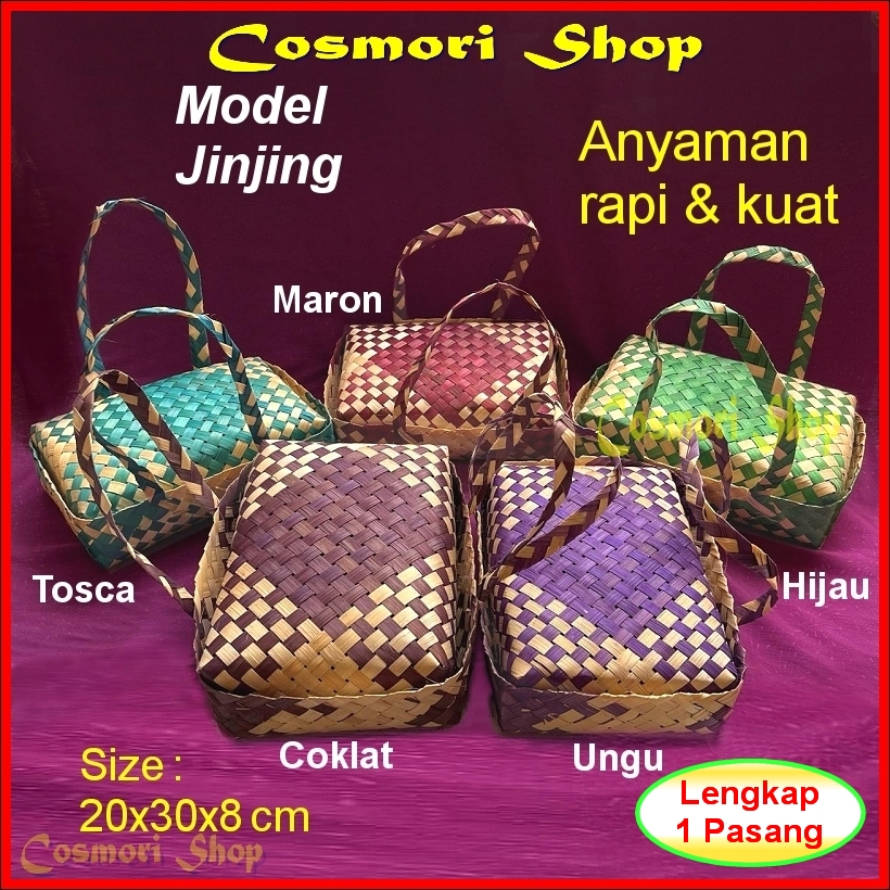 Besek Anyaman Warna Jinjing Bambu Hajatan 20 30 Berkat Untuk Pesta Nasi Hantaran Kue Warna Cantik Be