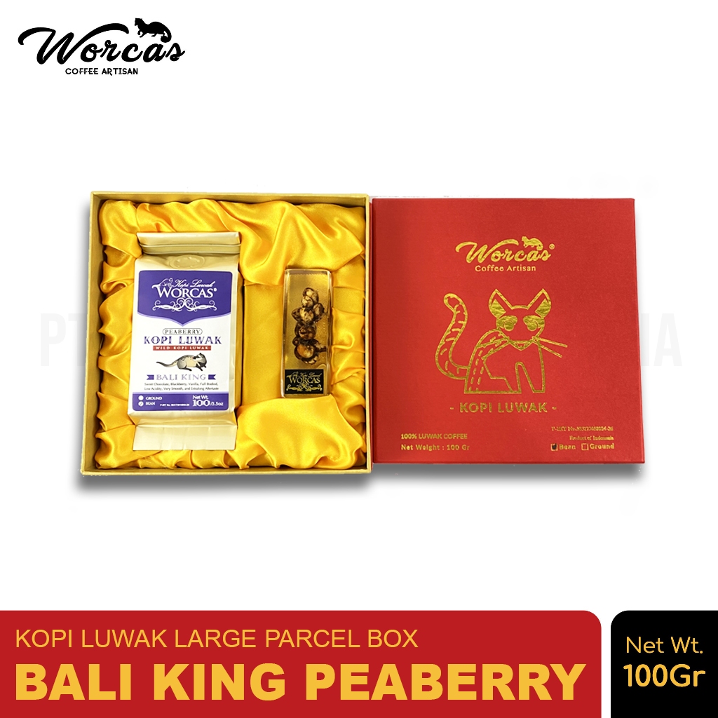 

WORCAS Kopi Luwak Liar Peaberry Bali King Large Gift Box 100gr Acrylic