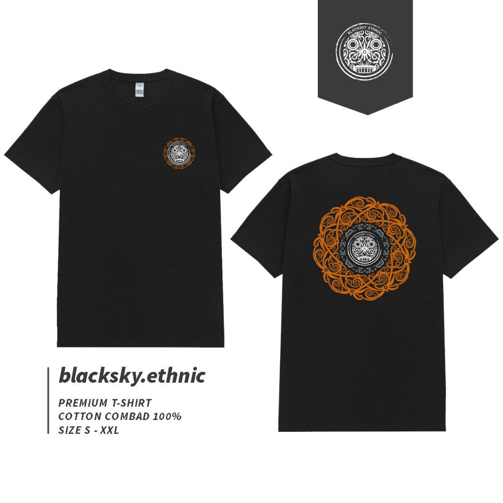 Kaos Etnik Dayak - Teratai / Baju Etnik / Baju kaos dayak / baju kalimantan / Baju Borneo / kaos Bor