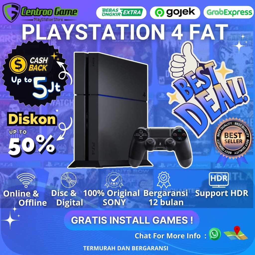 SONY PS4 Fat 2TB SONY Bonus Banyak Games Hitz Firmware Terbaru