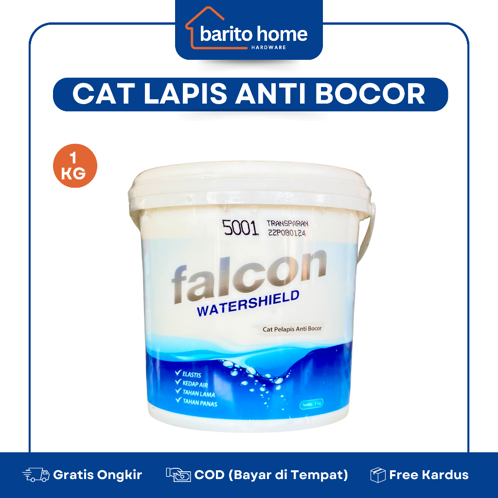 Falcon Watershield Cat Pelapis Anti Bocor 1 Kg / 1 Liter Cat Tembok Beton Asbes Seng Terakota Kedap 