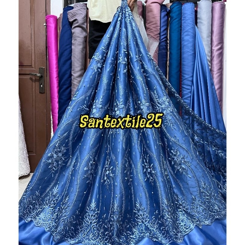 Kain Tile Bordir Pinggiran/Tile Pinggiran/Bahan Kebaya