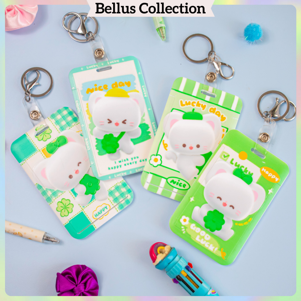 

GANTUNGAN NAME TAG ID CARD HOLDER KARTU ✨MODEL WHITE CUTE MOUSE✨ LANYARD HOLDER PVC ID CARD