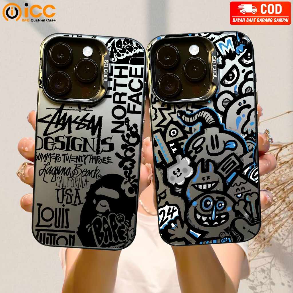 CASE IPHONE 11 / 13 / XS / 11 PROMAX / XR / 7+ SO COOL HOLOGRAM PREMIUM MATTE - Motif BAPE - Softcas