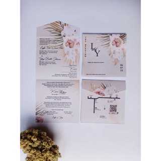 UNDANGAN PERNIKAHAN SERI SCD-003 BLANKO MODEL LIPAT MURAH SIMPLE AESTHETIC | UNDANGAN SEMI AMPLOP MU