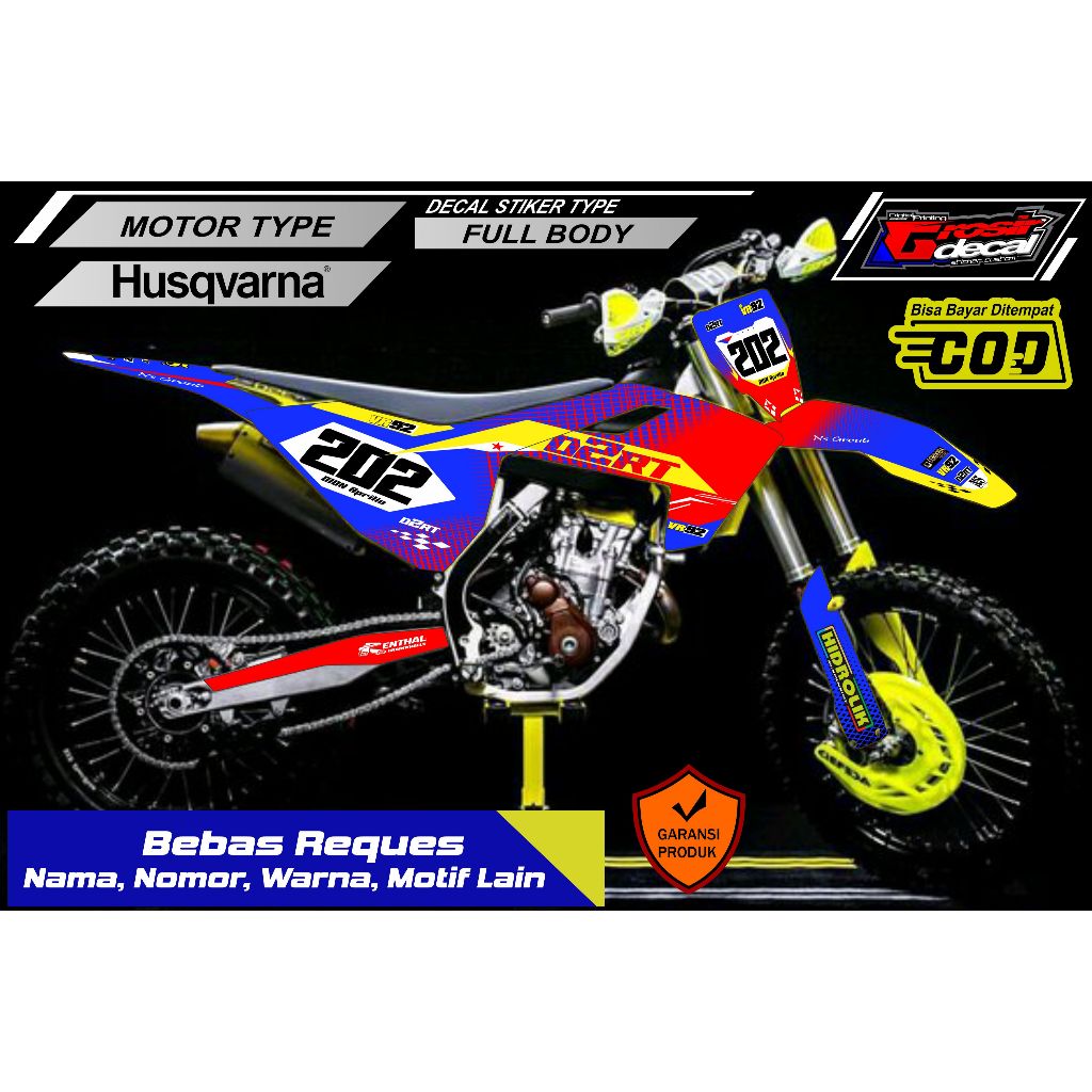 Striping Stiker Mini trail Husqvarna 50cc 65cc Full body Bebas Reques