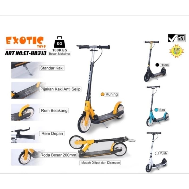 SKUTER EXOTIC SCOOTER EXOTIC CRUISING SCOOTER HB 313 BAN KARET BEBAN 100 KG