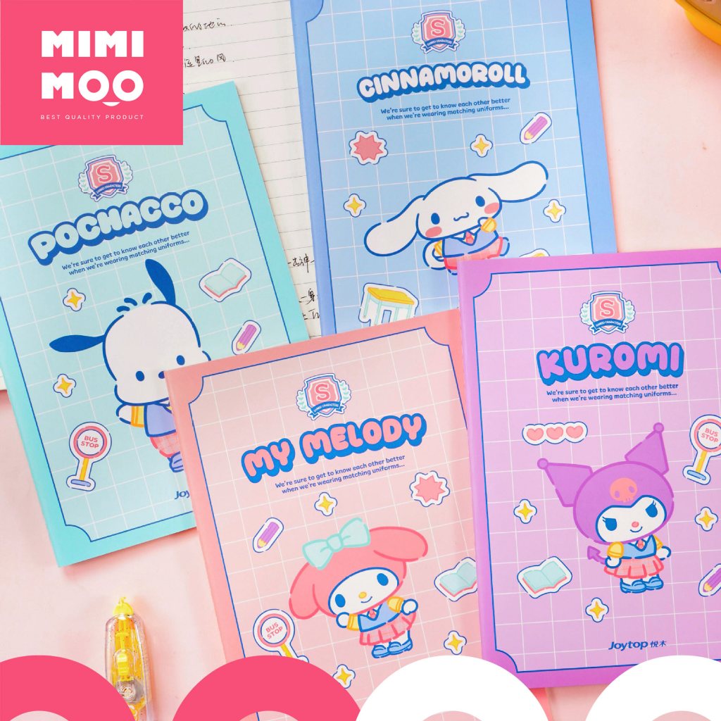 

MIMIMOO Buku Tulis Sekolah B5 Karakter Sanrio Cinnamoroll Kuromi