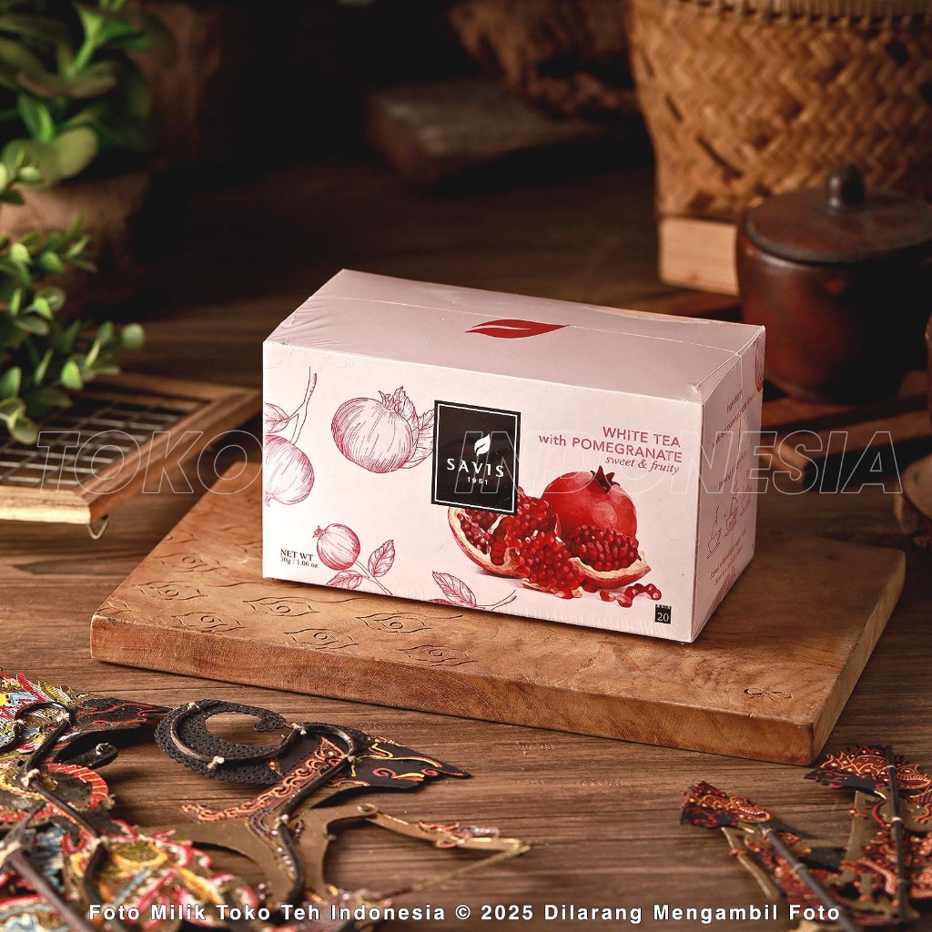 

Savis Tea - White Tea & Pomegranate Box isi 20tb Tea Blend Premium Sweet & Fruity Teh Putih Delima