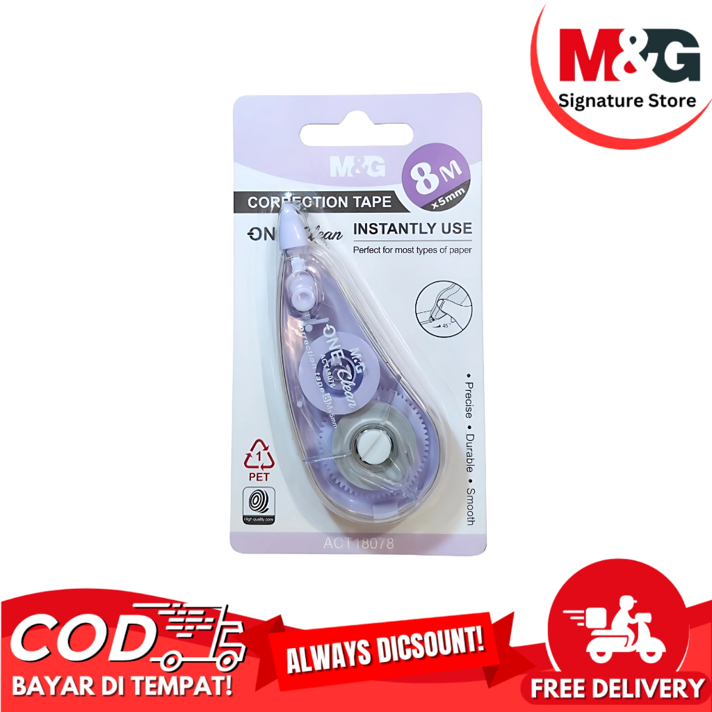 

Tipe X Kertas Correction Tape 8Mx5mm M&G #ACT8078 8M Instantly Use Tahan Lama