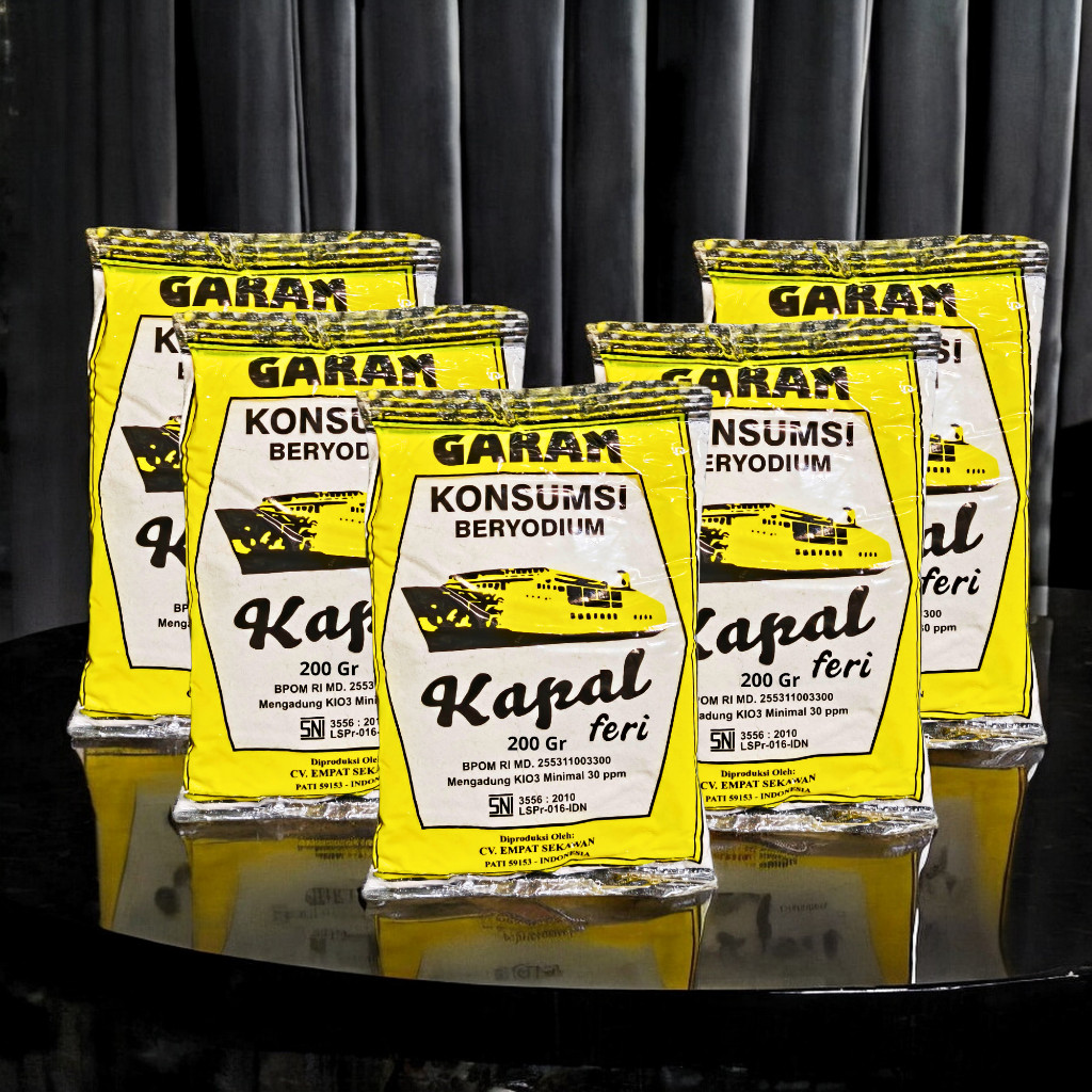 

PAKET 5 PCS GARAM DAPUR HALUS BERYODIUM CAP KAPAL FERI 200 Gr