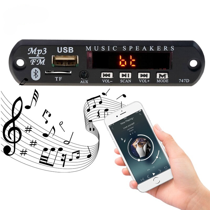 Modul MP3 Bluetooth Radio 12V - Kit AudioFor Salon Aktif Tape Mobil Speaker MP3 Player Wireless Rece