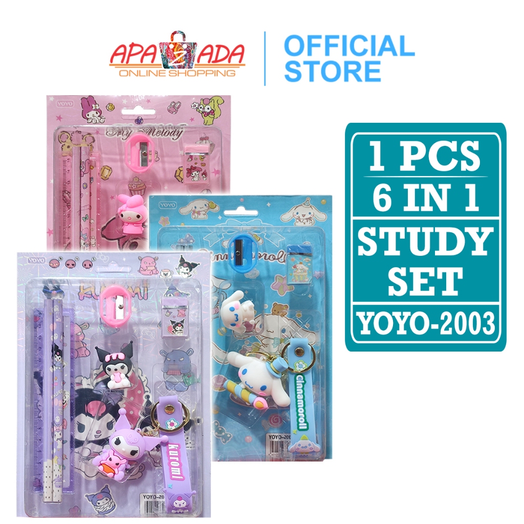 

CTK031 Apazada - Paket Alat Tulis Set 6 in 1 Karakter Sanrio / Stationery Set Untuk Hadiah Anak