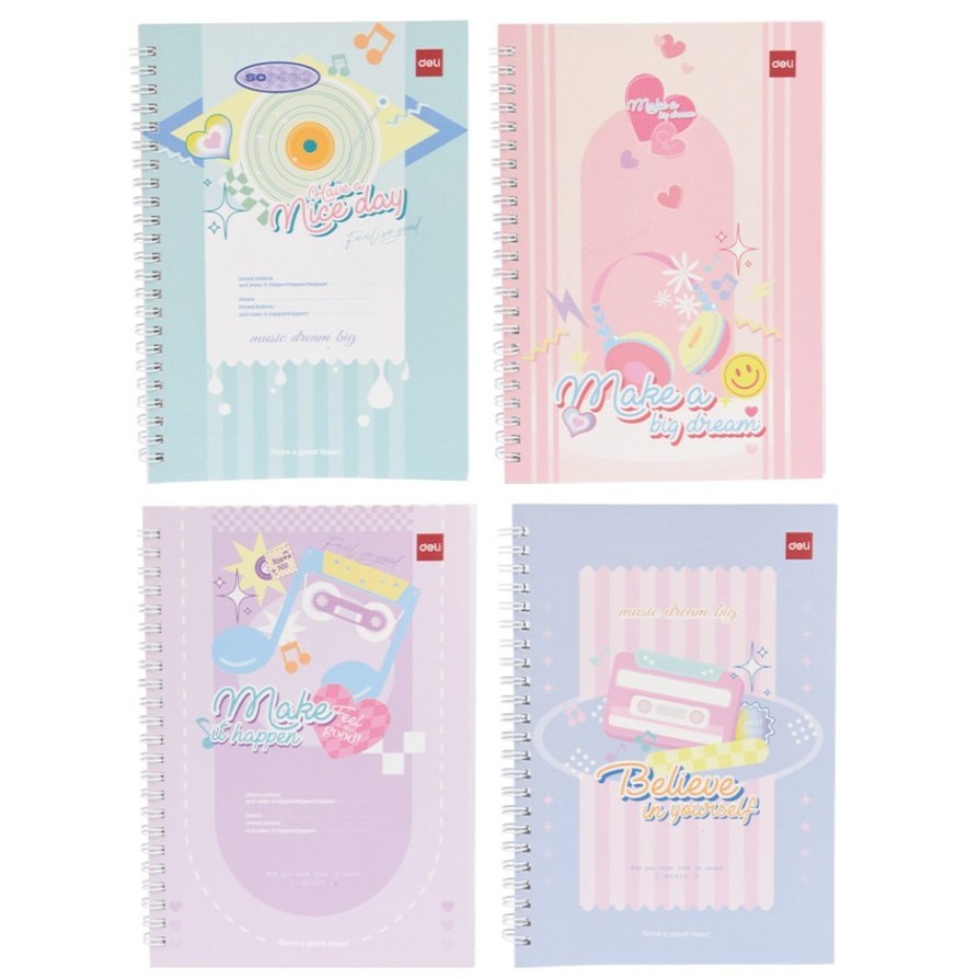 

Deli Notebook Spiral A5 60 Sheet EN032 - Note Book Deli