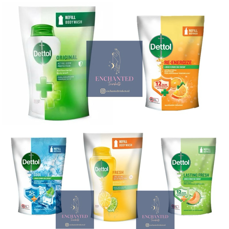 (GRATIS DETTOL REFILL 200 ML) Dettol Body Wash Refill 370 ml sabun mandi cair