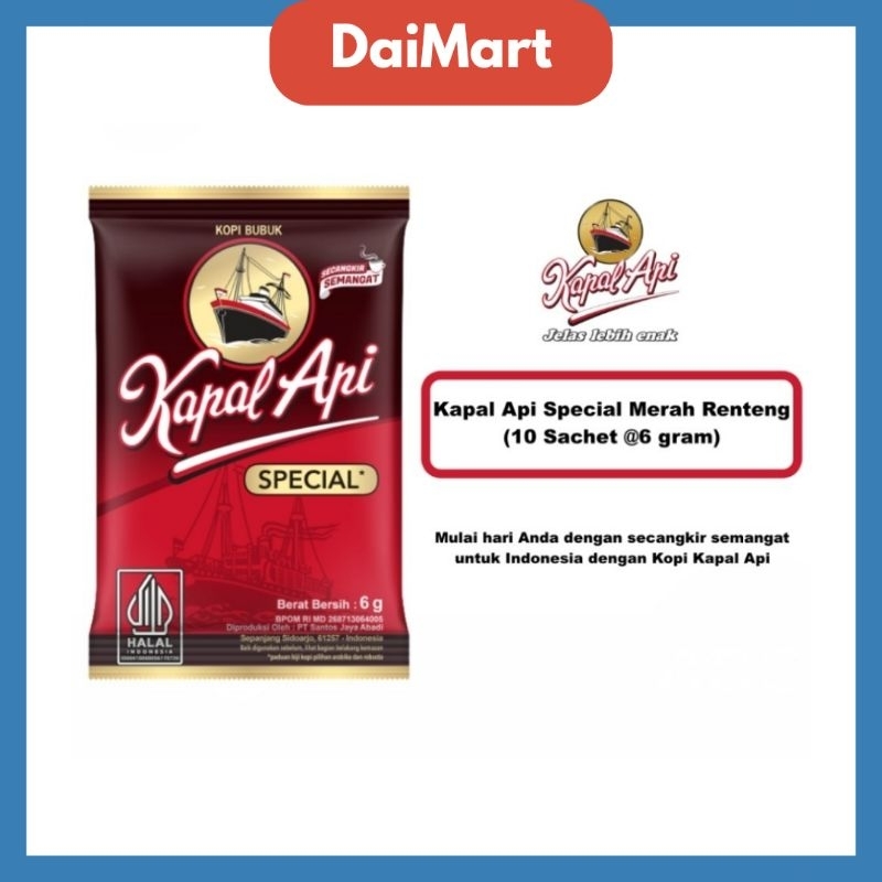 

Kapal Api Special Merah Renteng (10 Sachet @6 Gram)