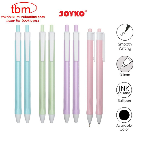 

TBMO 12PCS Ball Pen Pulpen Pena Joyko Pastel BP-342 Vokus 0.7 mm