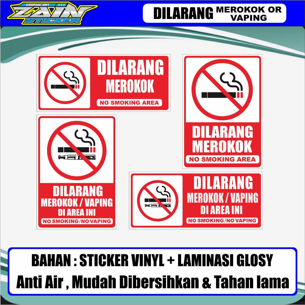 

Stiker dilarang merokok / Stiker No Smoking Area