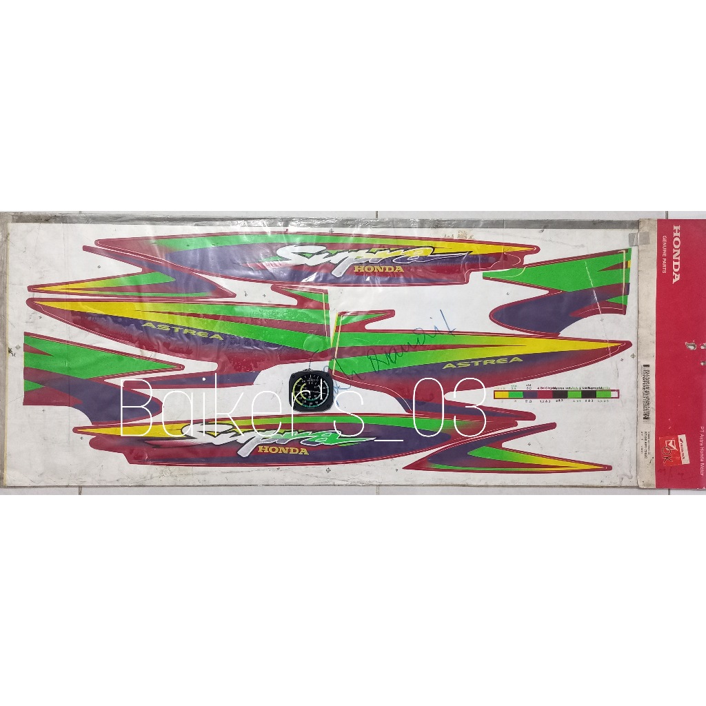 Stripe Sticker Stiker Striping List Body Set 3 Honda Supra 100 Red Merah 871X0KEV730ZC 871X0 KEV 730