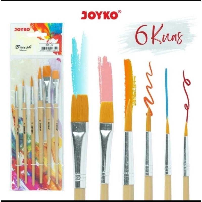 

Brush Kuas Cat Air Cat Minyak Lukis Acrylic Joyko BR-5 isi 6 kuas