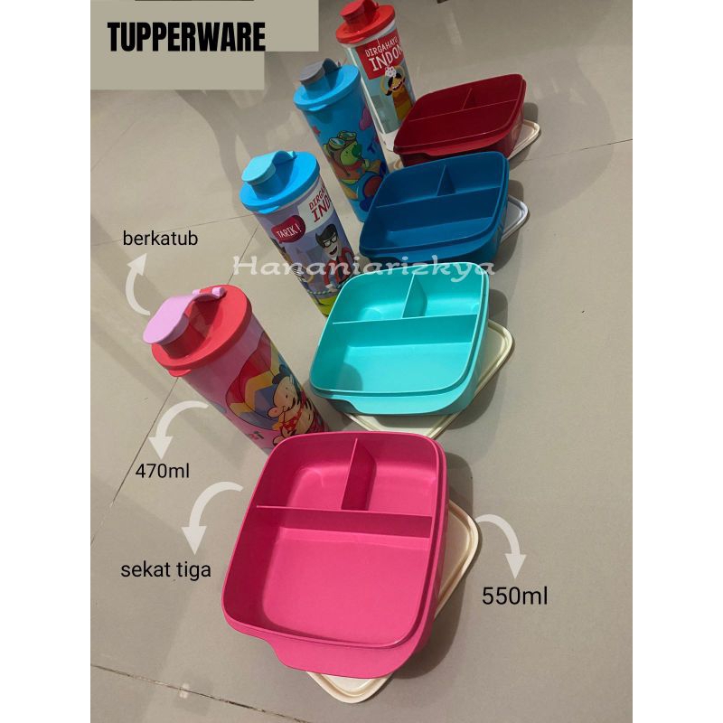 set tempat makan tupperware ori new